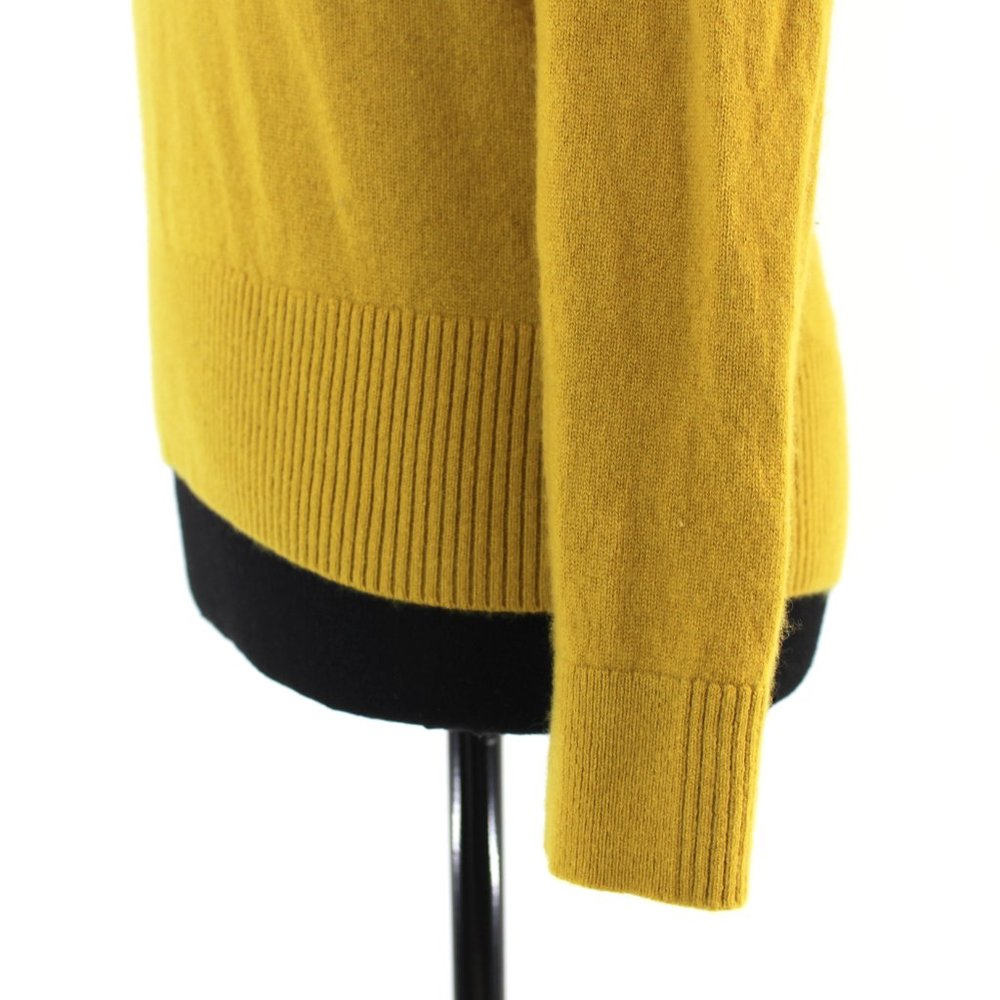Everlane Cashmere Golden Yellow Crewneck Sweater Small Rib Knit Pullover S - Picture 4 of 7